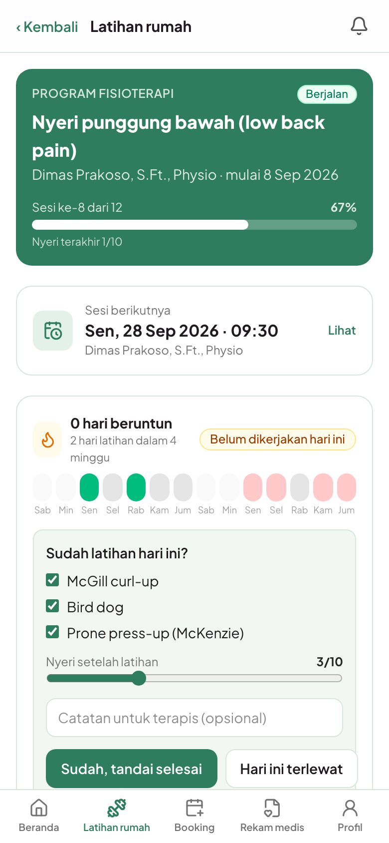 Program latihan rumah