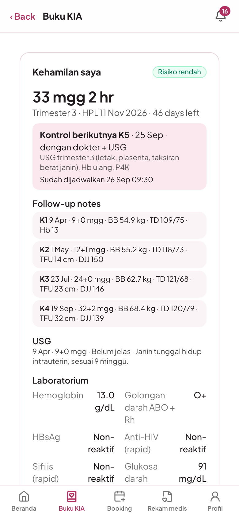 Digital maternal health book