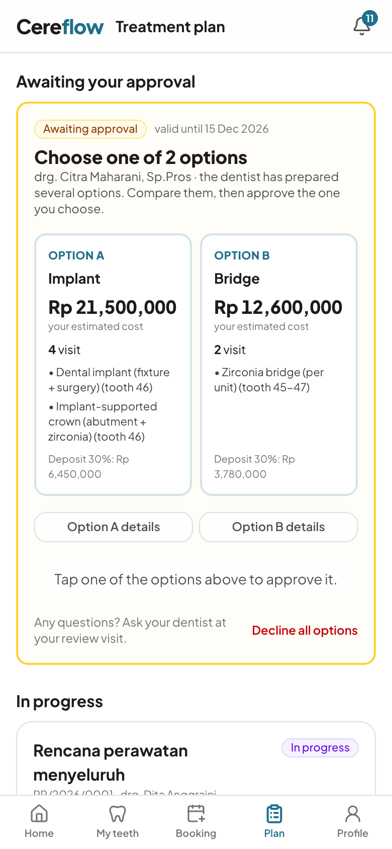 Plan approval from the phone