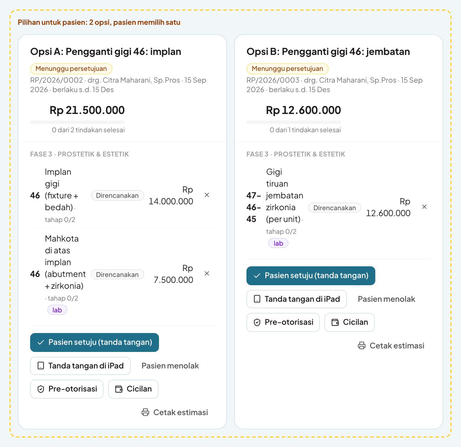 Pilihan alternatif yang bisa dibandingkan