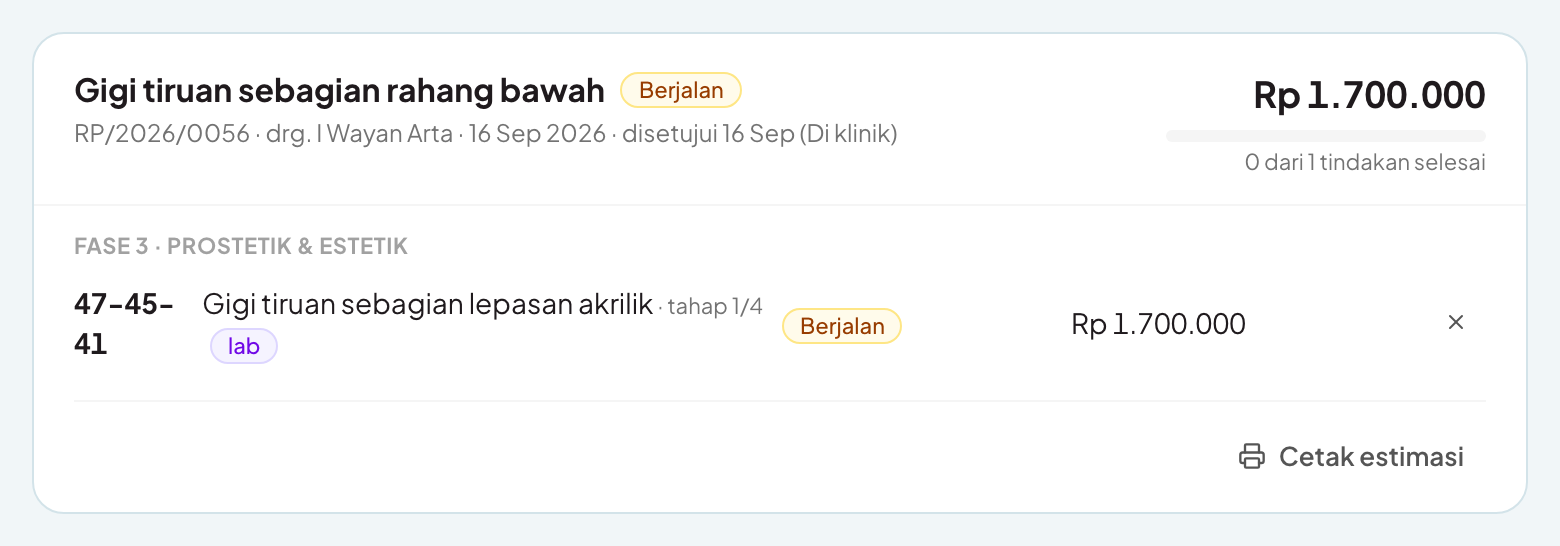 Tagihan per tahap